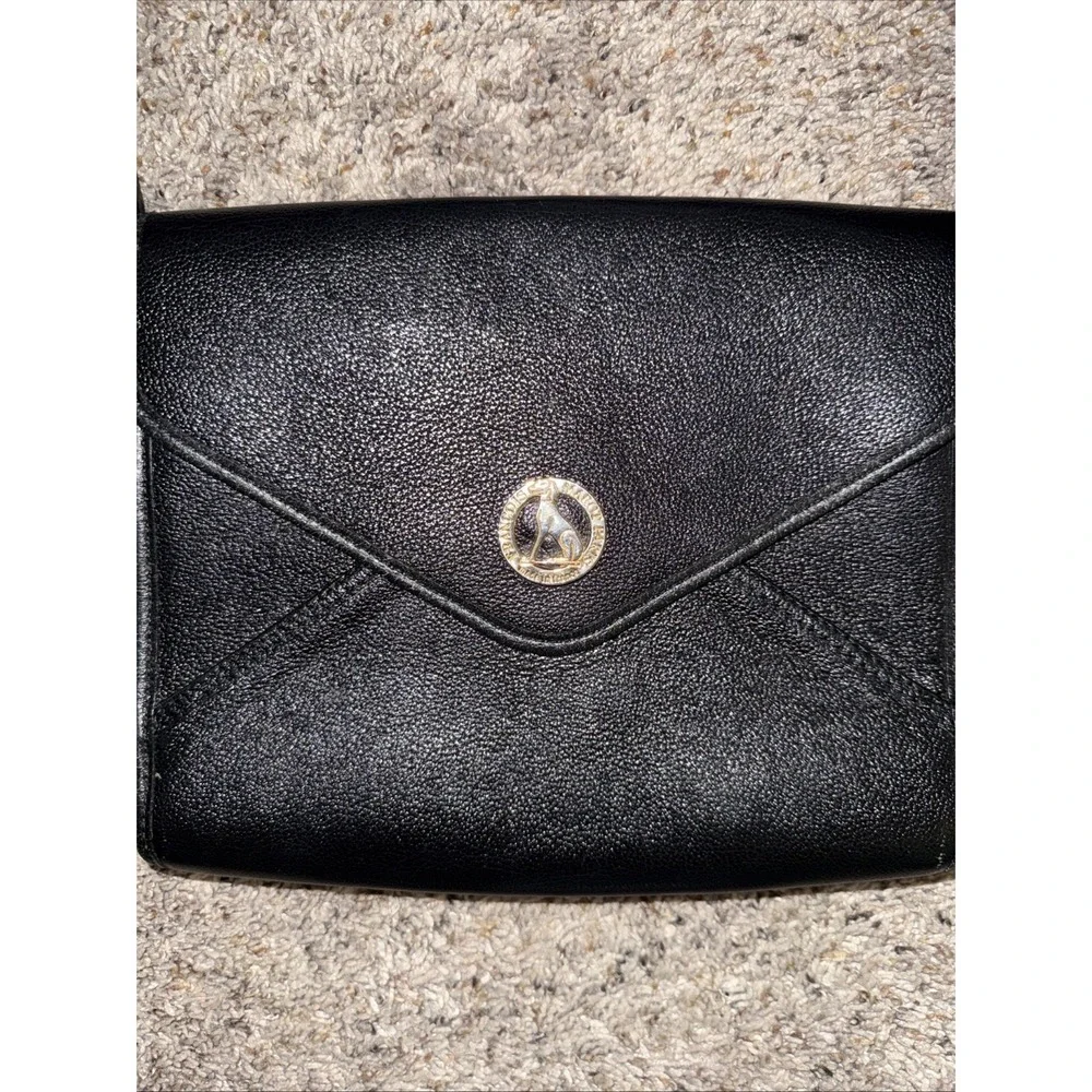 Vintage‎ Francois Marot Paris Leather Clutch / Shoulder Bag envelope style black